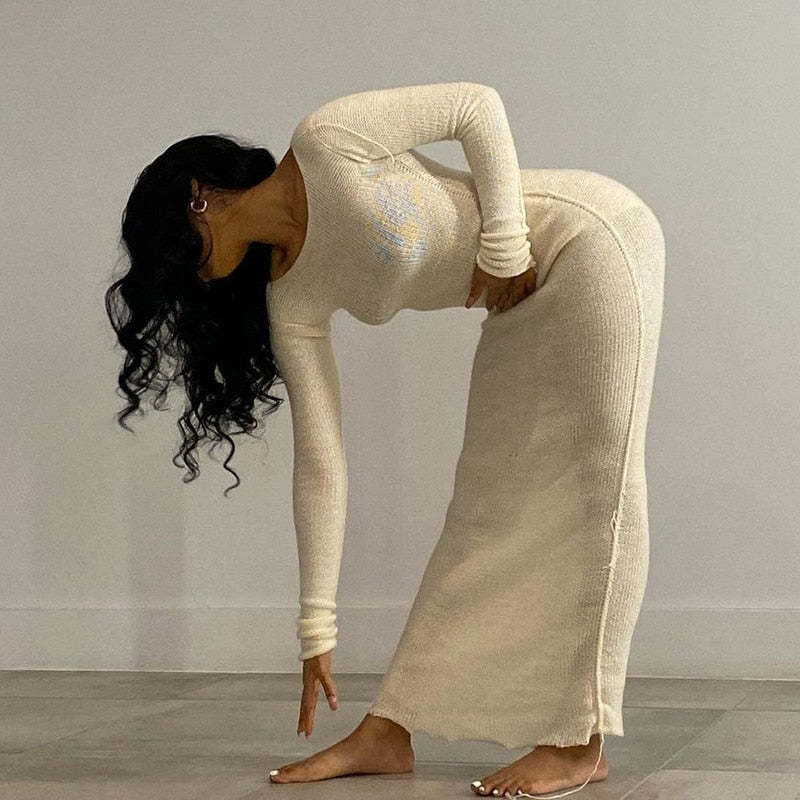 Fall Women's Clothing Slim Fit Hip-wrapped Sweater Dress