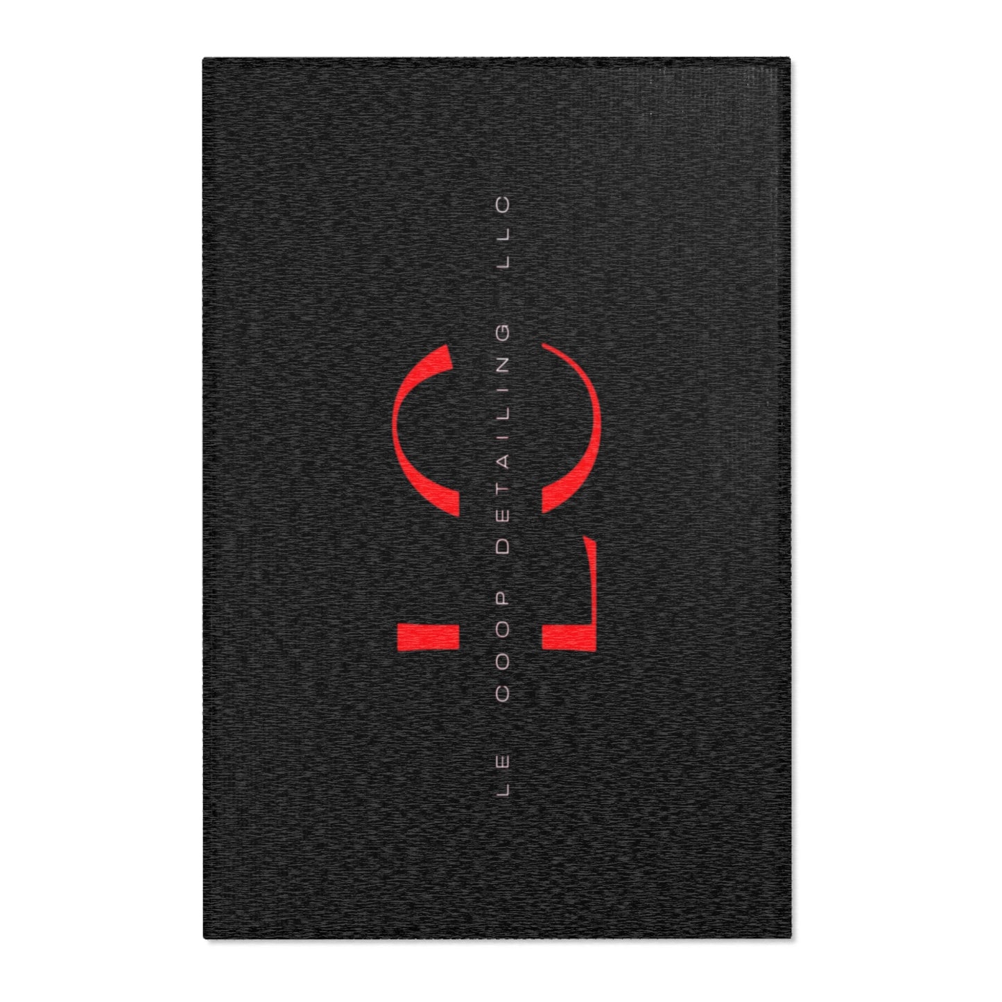 Le' Coop Detailing LLC Company LOGO Stylish Modern Area Rug with Bold Red Design