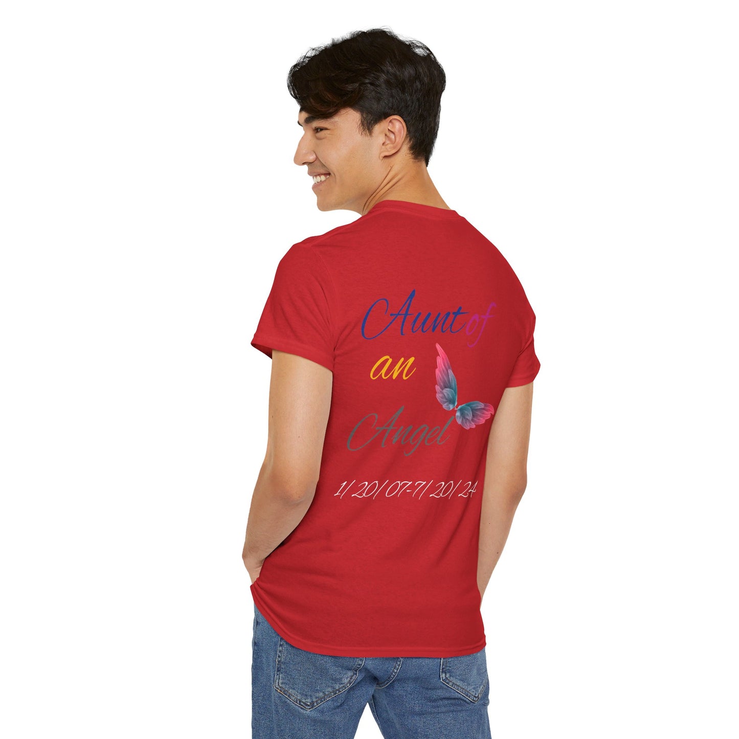 Aunt of an Angel For my family in Honor of Maria Pollock Unisex Heavy Cotton Tee(back customizable for name)