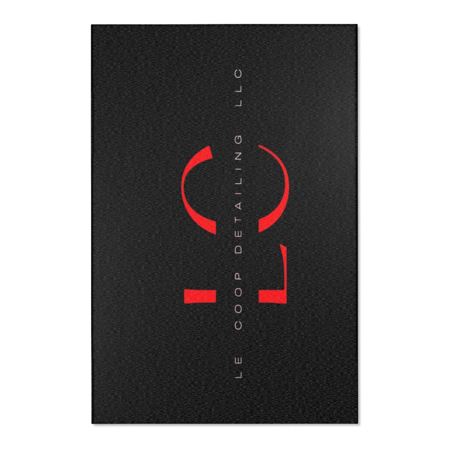 Le' Coop Detailing LLC Company LOGO Stylish Modern Area Rug with Bold Red Design