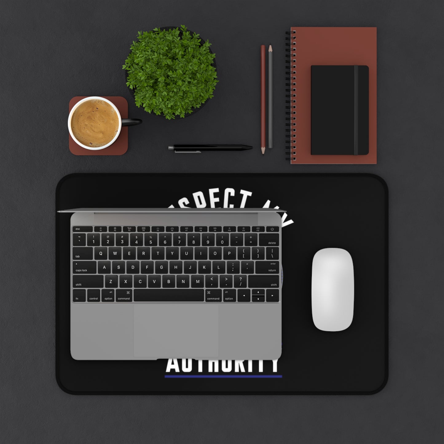 Humorous Desk Mat with 'Respect My Authority' Design, Fun Office Decor, Gamer Gift, Desk Accessories, Motivational Quote Mat