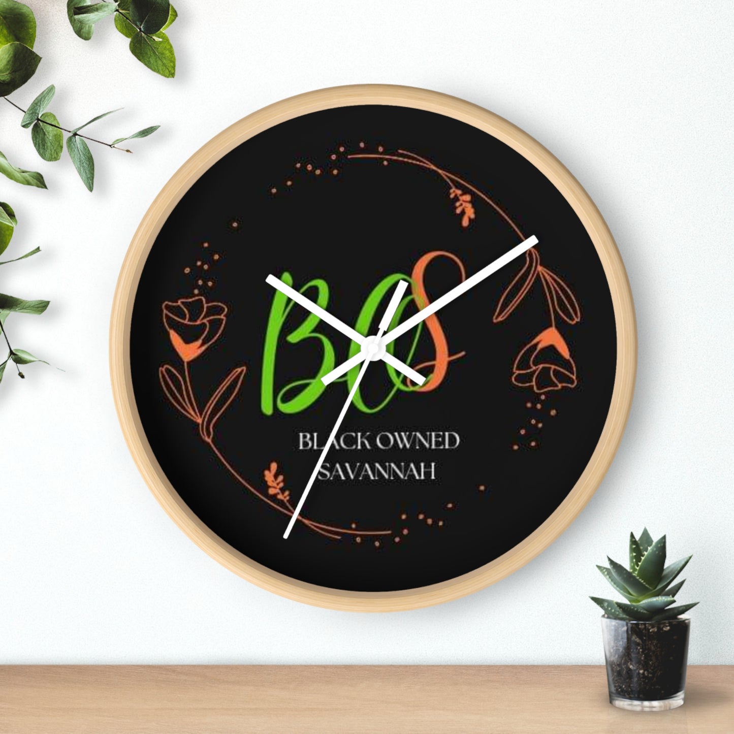 Black Owned Savannah "BOS" Wall Clock