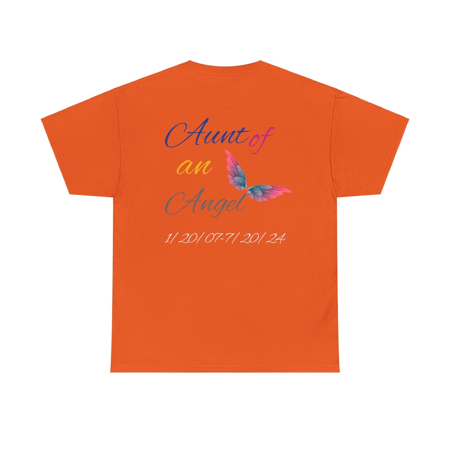 Aunt of an Angel For my family in Honor of Maria Pollock Unisex Heavy Cotton Tee(back customizable for name)
