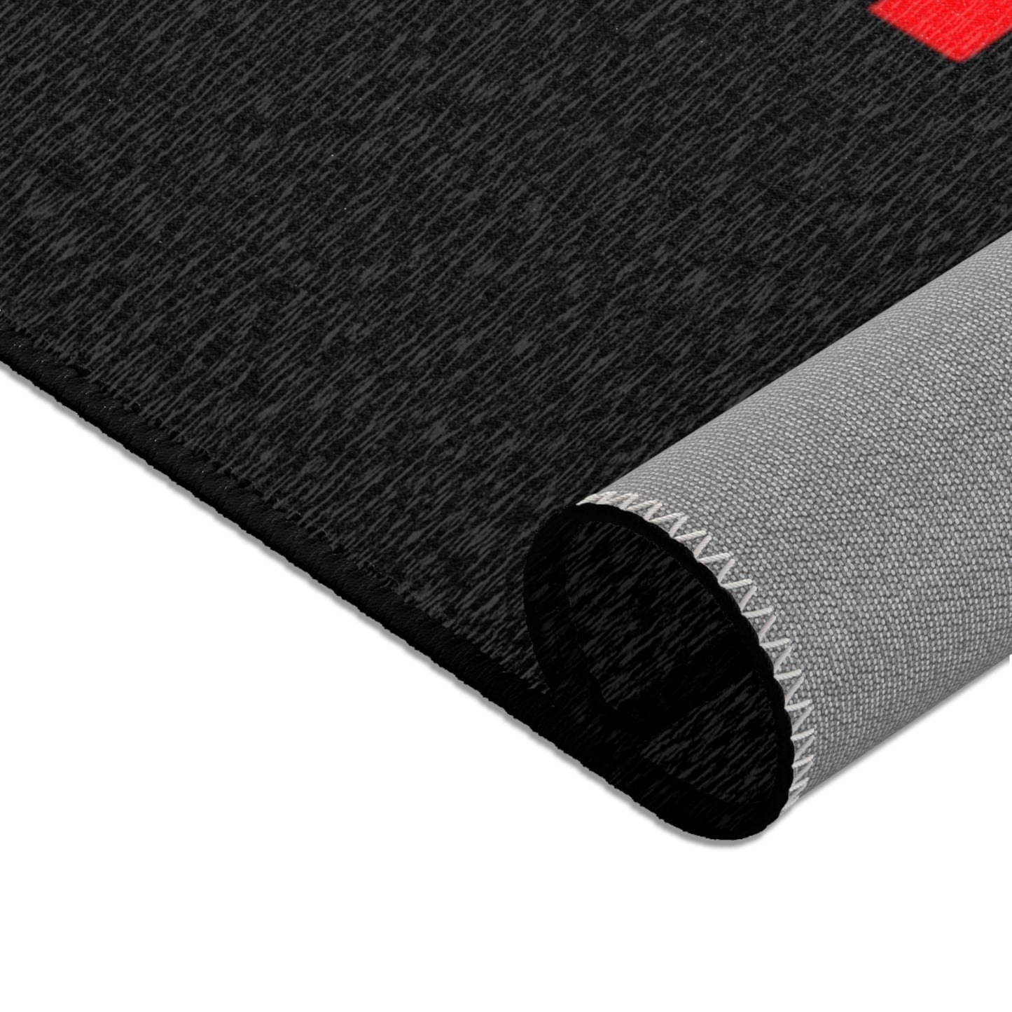 Le' Coop Detailing LLC Company LOGO Stylish Modern Area Rug with Bold Red Design