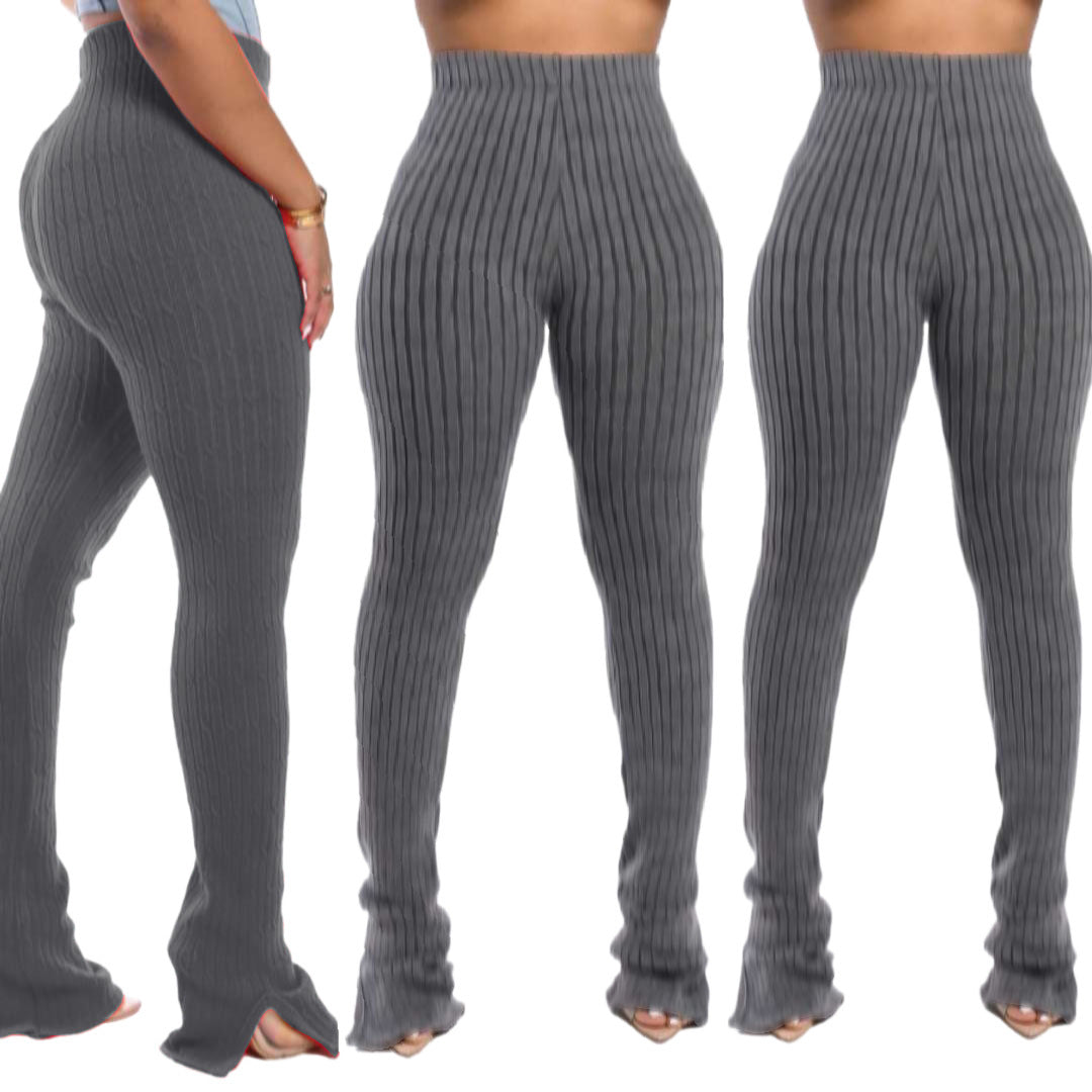 HAOYUAN Sexy Knitted Stacked Leggings