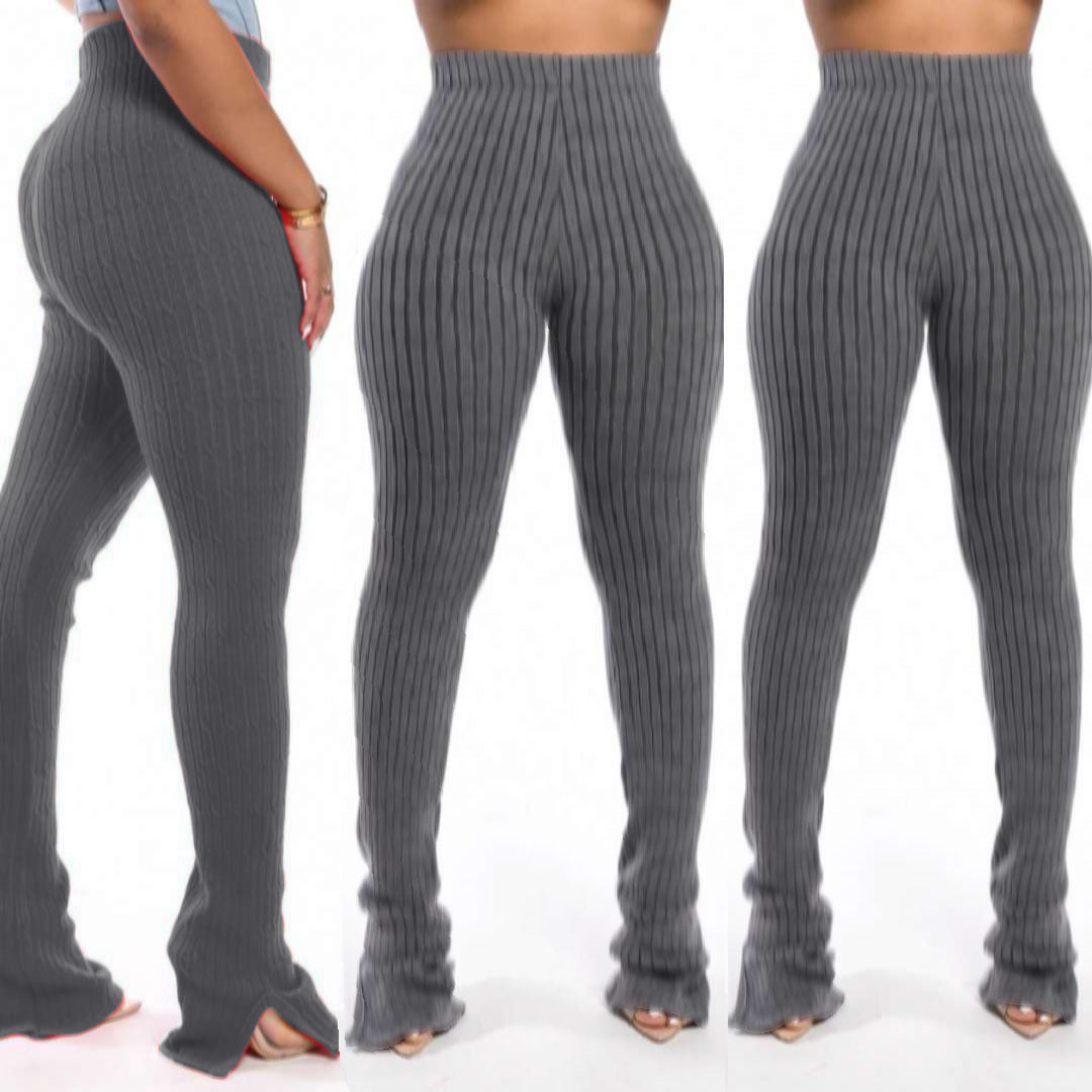 HAOYUAN Sexy Knitted Stacked Leggings