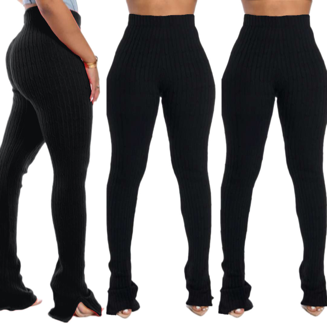 HAOYUAN Sexy Knitted Stacked Leggings