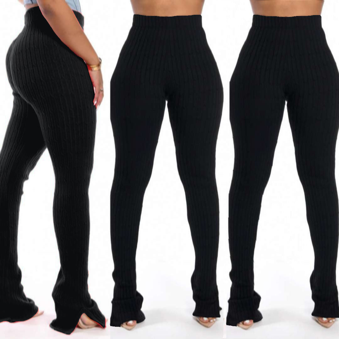 HAOYUAN Sexy Knitted Stacked Leggings