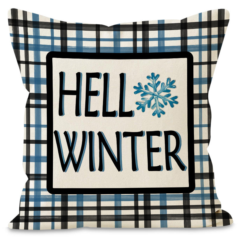 Christmas tree checkered pillow cover