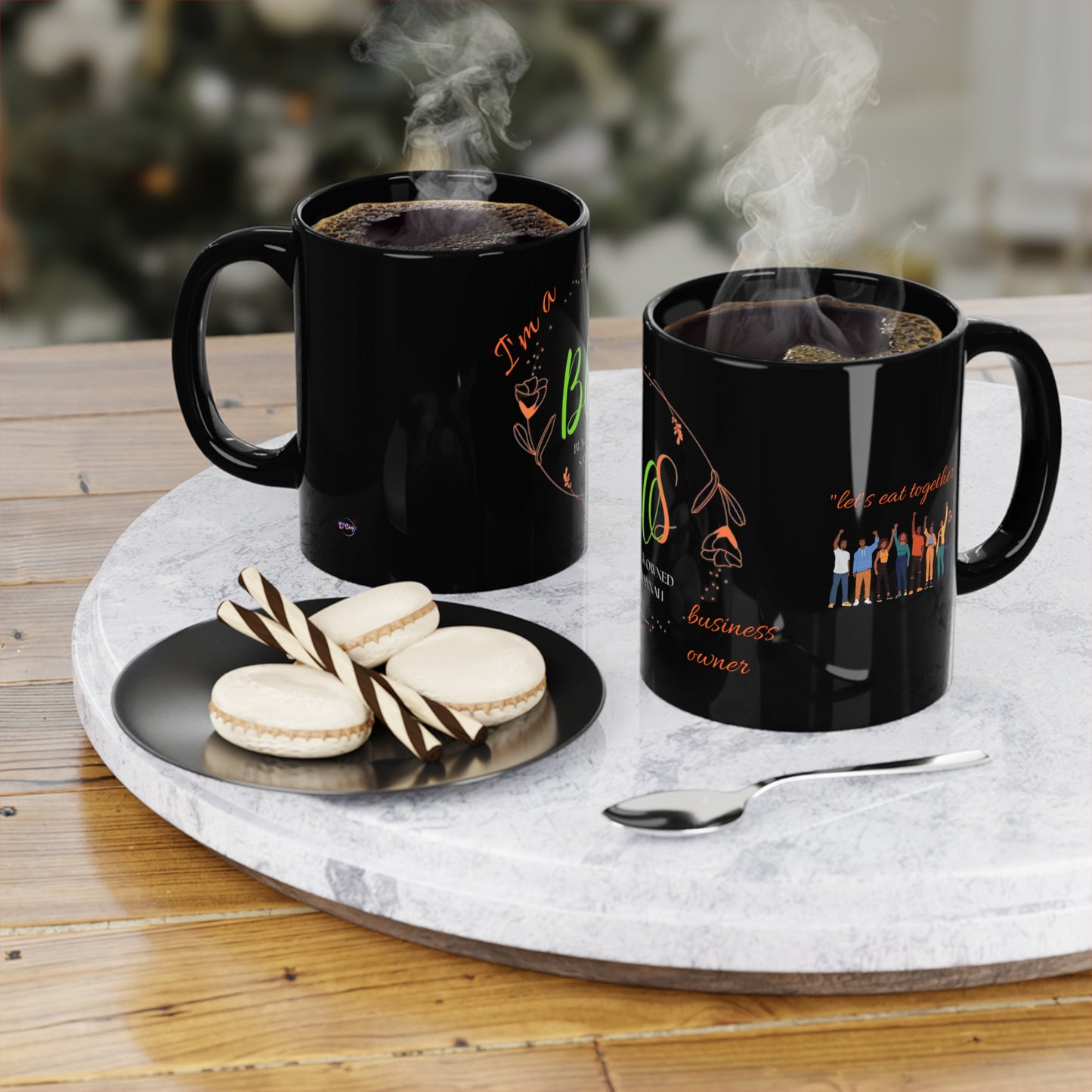 Black Owned Savannah "BOS" Black Coffee Mug, 11oz