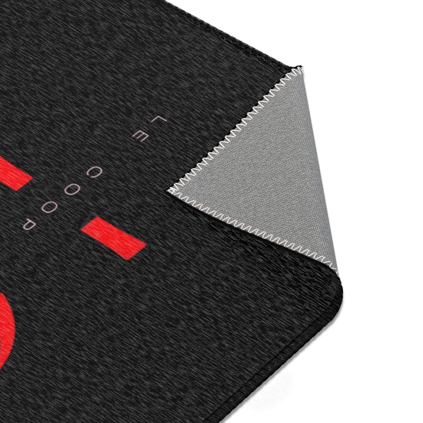 Le' Coop Detailing LLC Company LOGO Stylish Modern Area Rug with Bold Red Design