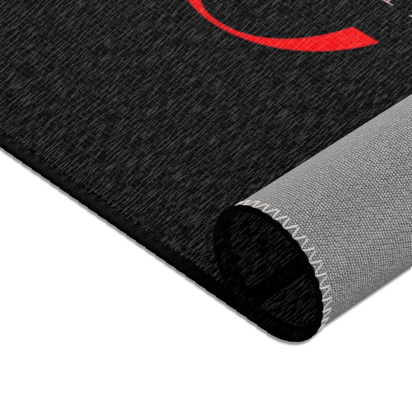 Le' Coop Detailing LLC Company LOGO Stylish Modern Area Rug with Bold Red Design