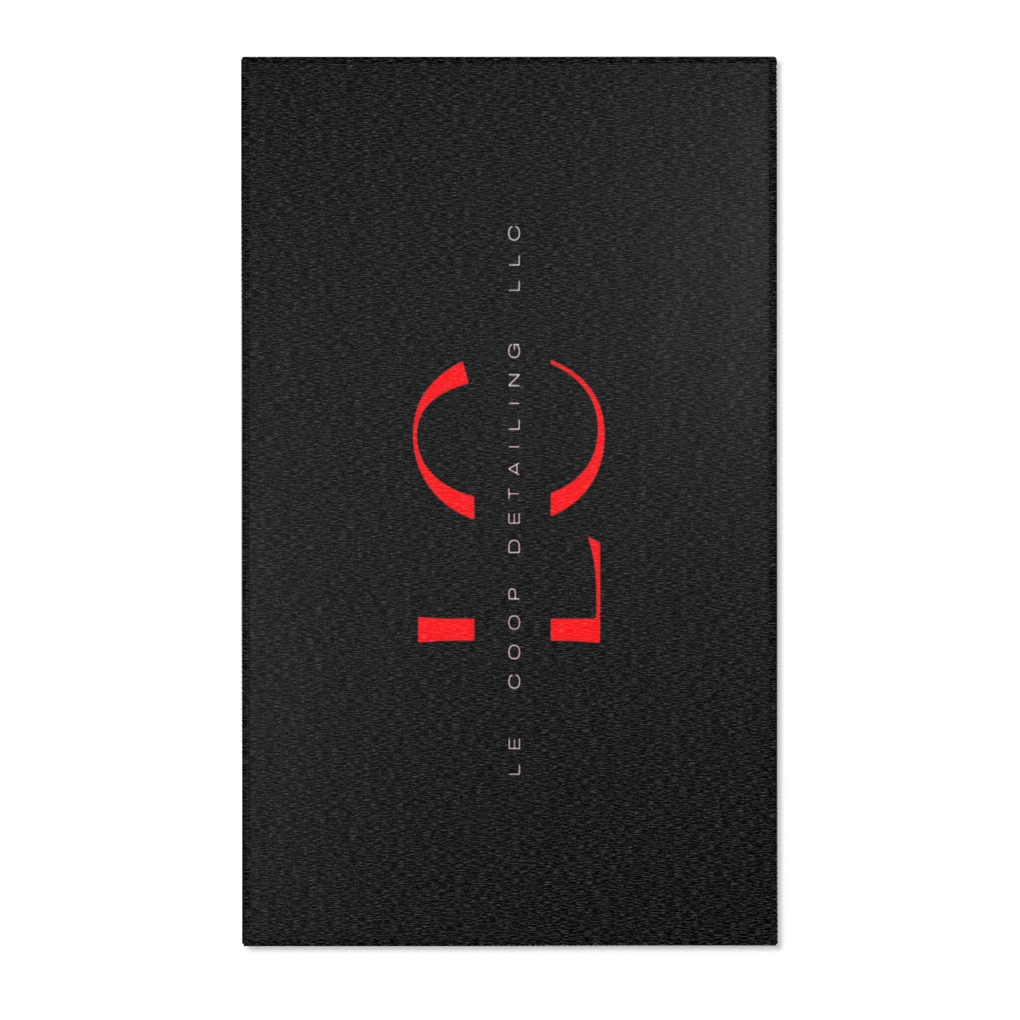 Le' Coop Detailing LLC Company LOGO Stylish Modern Area Rug with Bold Red Design