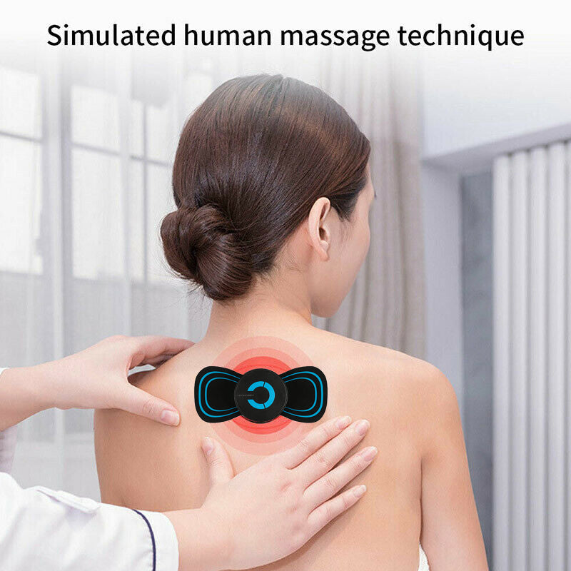 Portable 6 Modes Electric Cervical Spine Mini Massage Patch Vibration Muscle Relaxation Shoulder Neck Massager Rechargeable