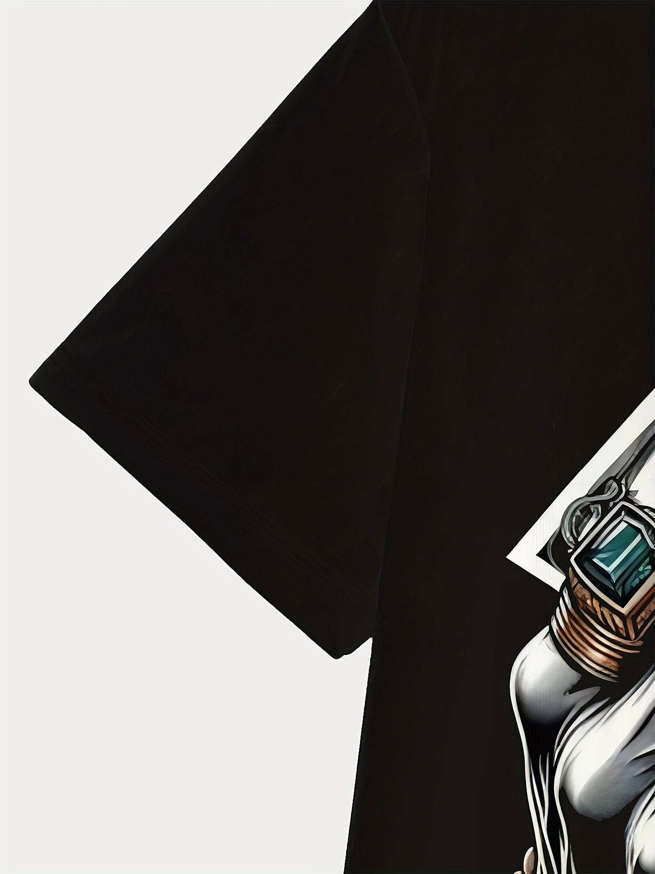 Men's Polyester 3D Digital Printed T-shirt With USD & Ring Pattern