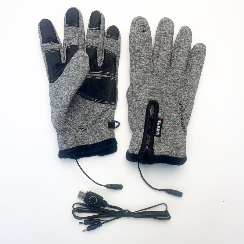 USB electric fishing gloves, 5-finger fully heated winter warm gloves, bare finger touch screen sports