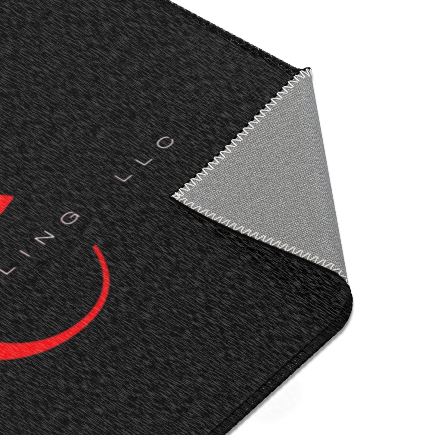 Le' Coop Detailing LLC Company LOGO Stylish Modern Area Rug with Bold Red Design