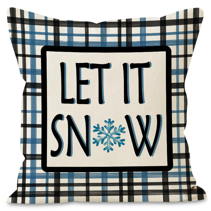 Christmas tree checkered pillow cover