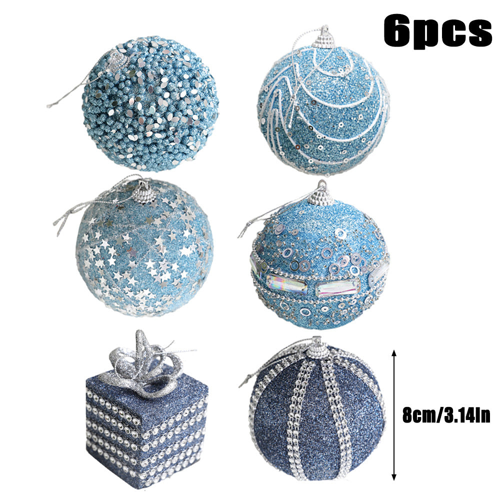Star blue foam ball Christmas tree 8cm decoration accessories