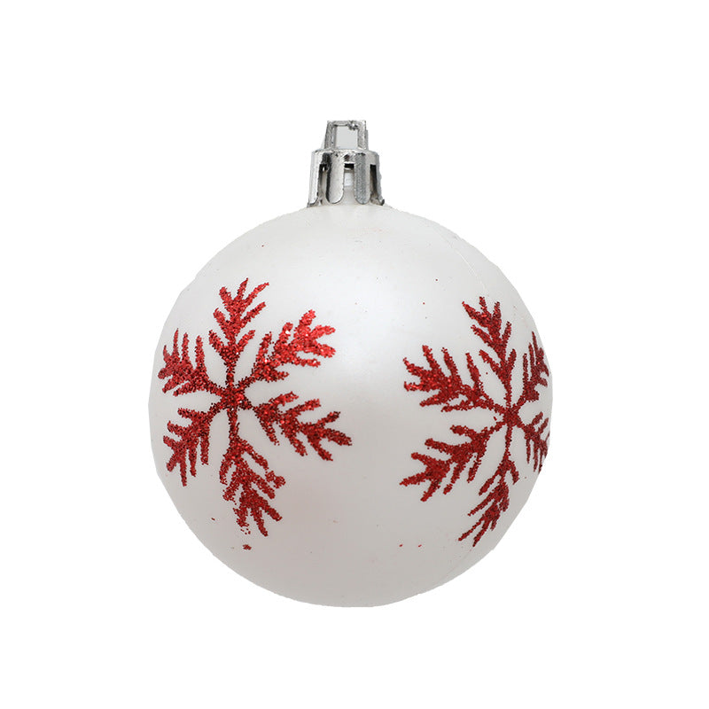 Christmas Decorations 6cm Snowflake Painted Christmas Ball