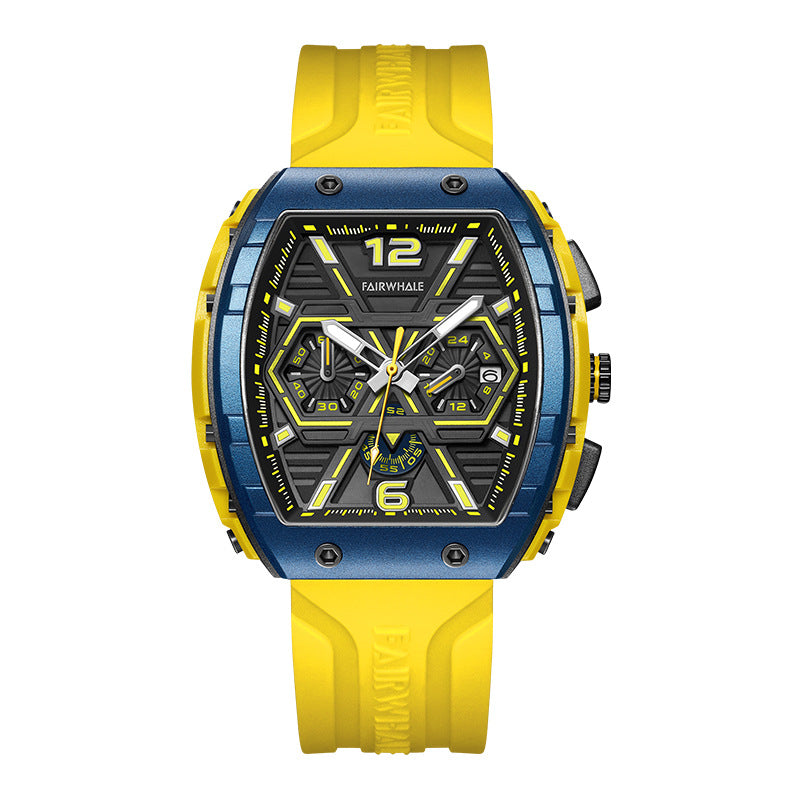 Men's three eye shaking sonic explosive quartz wristwatch