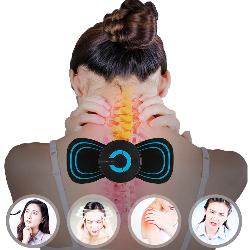 Portable 6 Modes Electric Cervical Spine Mini Massage Patch Vibration Muscle Relaxation Shoulder Neck Massager Rechargeable