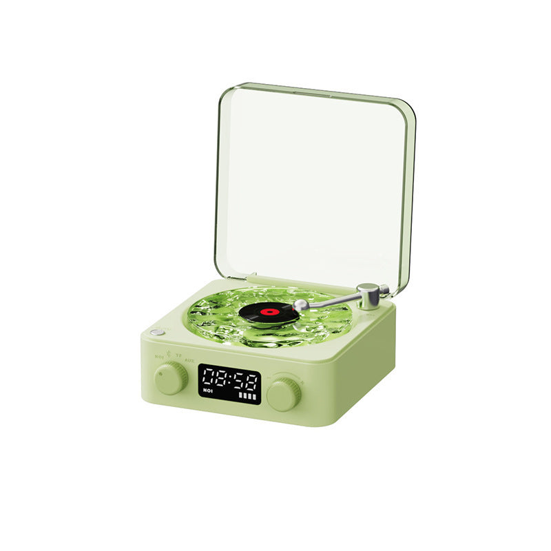 Retro Turntable Speaker With White Noise RGB Projection Lamp Effect