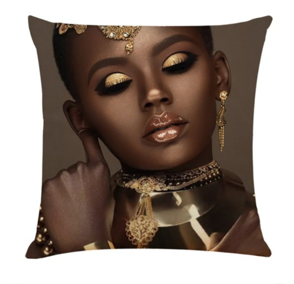 Elegant Black Queen Home Decor Sofa Pillow