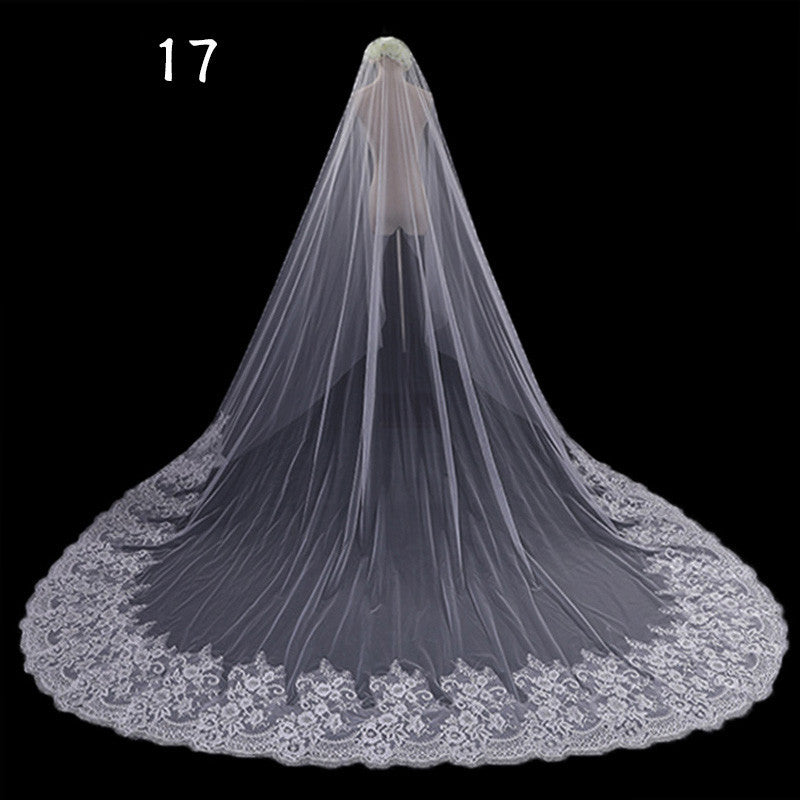 Bride Wedding Veil Long Long Tail