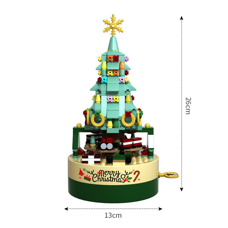 Christmas Tree Blocks Spin Music Box