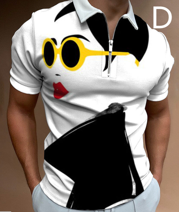 Face Art Print Short Sleeve Men's Shirt