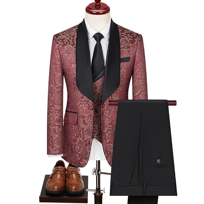 Men's Jacquard Groom Suit