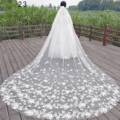 Bride Wedding Veil Long Long Tail