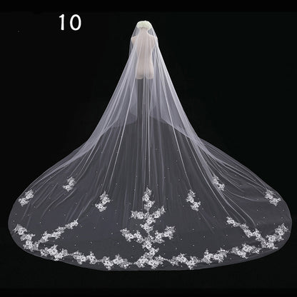 Bride Wedding Veil Long Long Tail