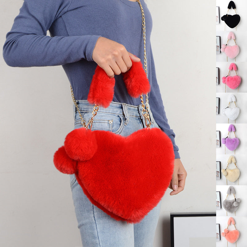 Love Bags Soft Plush Women Valentine's Day Bag