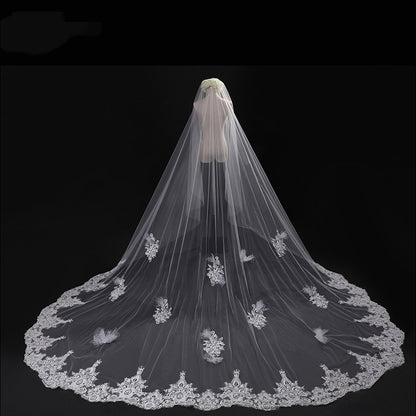 Bride Wedding Veil Long Long Tail