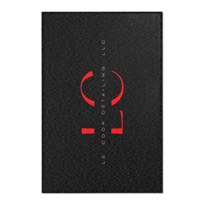Le' Coop Detailing LLC Company LOGO Stylish Modern Area Rug with Bold Red Design