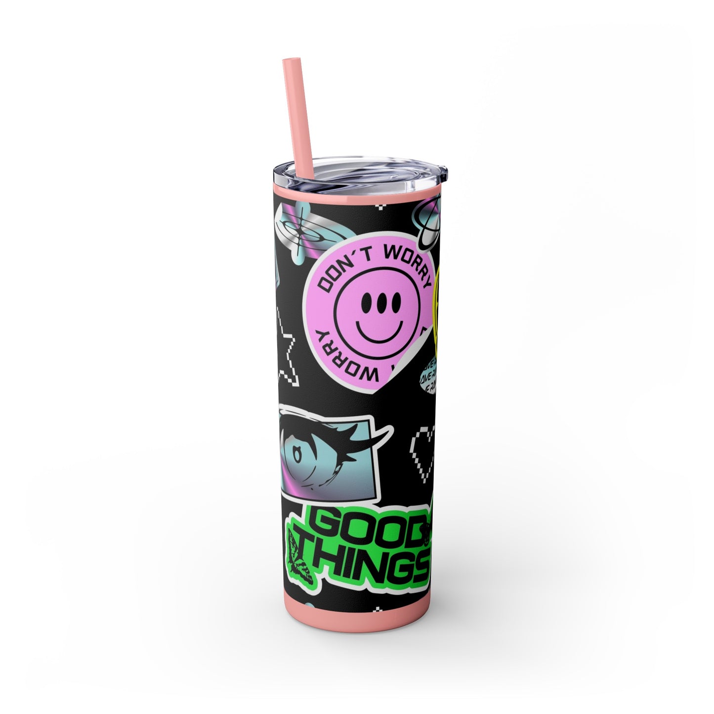 LCM23 School VIbes Skinny Tumbler with Straw, 20oz