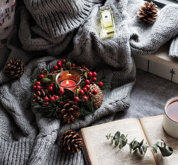 Pine needle branch candlestick garland