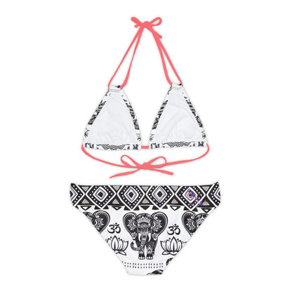 LCM23 African Elephant Print Strappy Bikini Set (AOP)