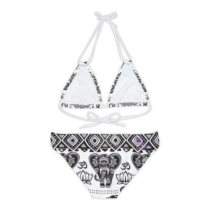 LCM23 African Elephant Print Strappy Bikini Set (AOP)