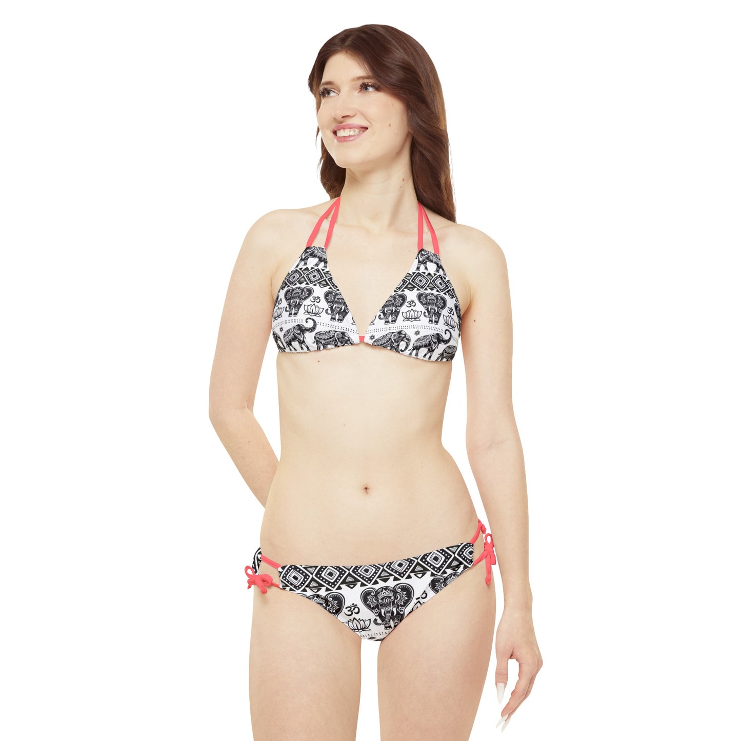 LCM23 African Elephant Print Strappy Bikini Set (AOP)