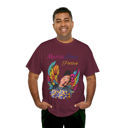 Aunt of an Angel For my family in Honor of Maria Pollock Unisex Heavy Cotton Tee(back customizable for name)