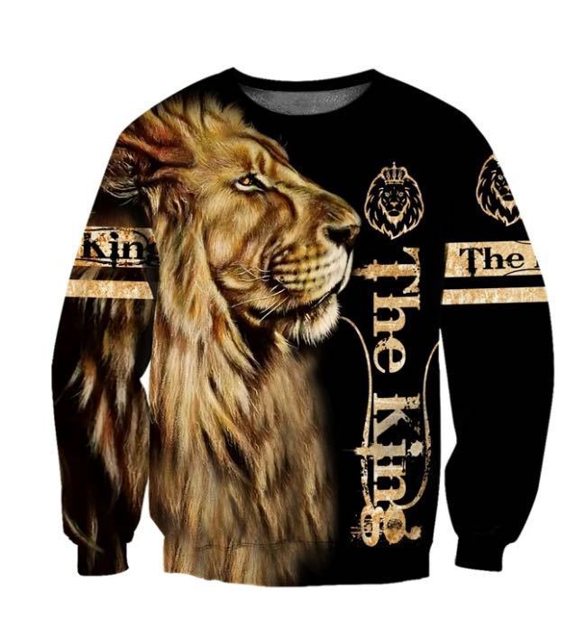 Tiger 3D Digital Printing Loose Hooded Sweater Men