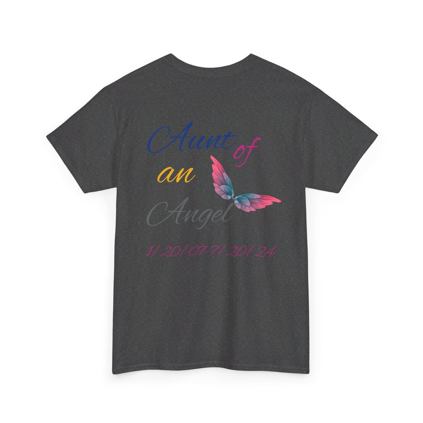 Aunt of an Angel For my family in Honor of Maria Pollock Unisex Heavy Cotton Tee(back customizable for name)