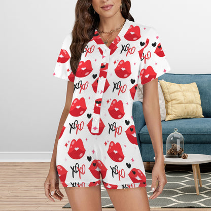 LeCoopMerch23 XOXO Kisses V-Neck Onesies Pajamas