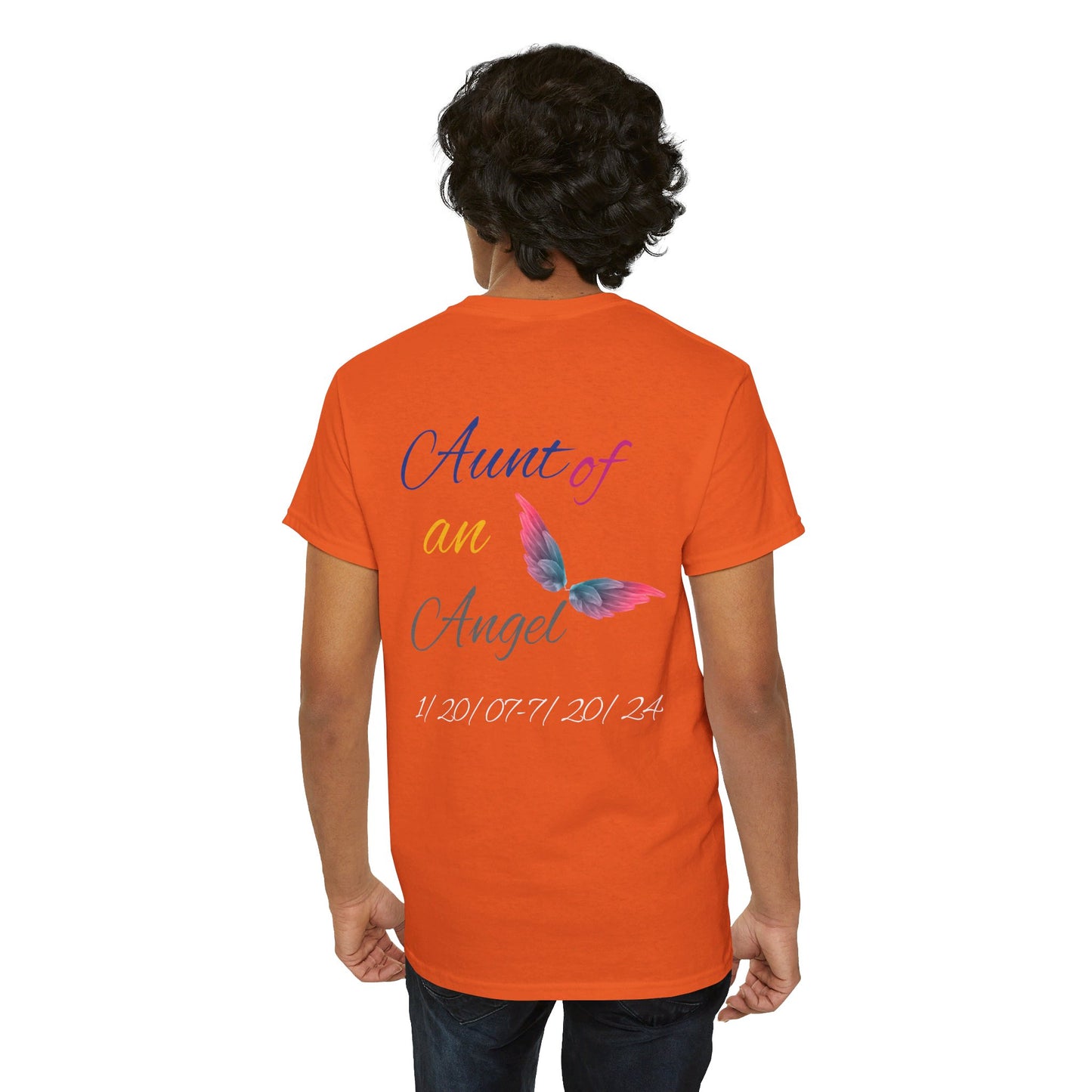 Aunt of an Angel For my family in Honor of Maria Pollock Unisex Heavy Cotton Tee(back customizable for name)