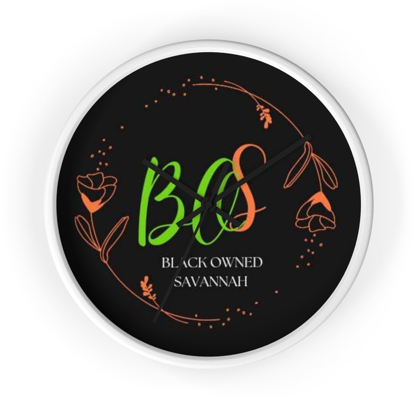 Black Owned Savannah  "BOS" Wall Clock