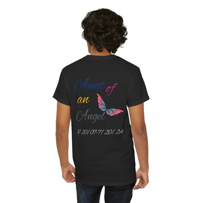 Aunt of an Angel For my family in Honor of Maria Pollock Unisex Heavy Cotton Tee(back customizable for name)