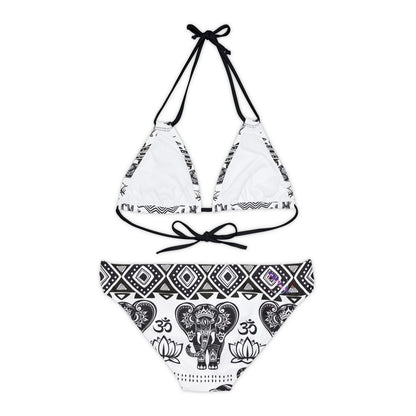 LCM23 African Elephant Print Strappy Bikini Set (AOP)